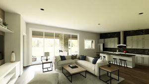 Q8100-A Barndominium House Great Room, 3 Bedrooms, 2.5 Bathrooms | Plan 25201 House Plan 