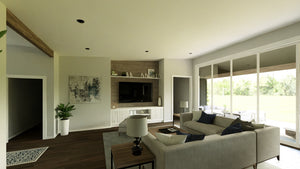 Q8100-A Barndominium House Great Room, 3 Bedrooms, 2.5 Bathrooms | Plan 25201 House Plan 