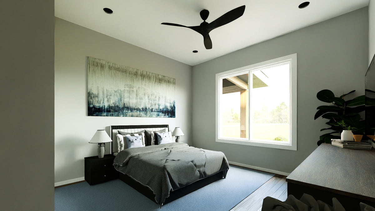 Q8100-A Barndominium House Guest Bedroom, 3 Bedrooms, 2.5 Bathrooms | Plan 25201 House Plan 