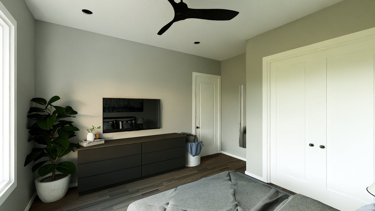 Q8100-A Barndominium House Guest Bedroom, 3 Bedrooms, 2.5 Bathrooms | Plan 25201 House Plan 