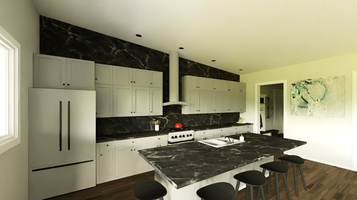 Q8100-A Barndominium House Kitchen, 3 Bedrooms, 2.5 Bathrooms | Plan 25201 House Plan 