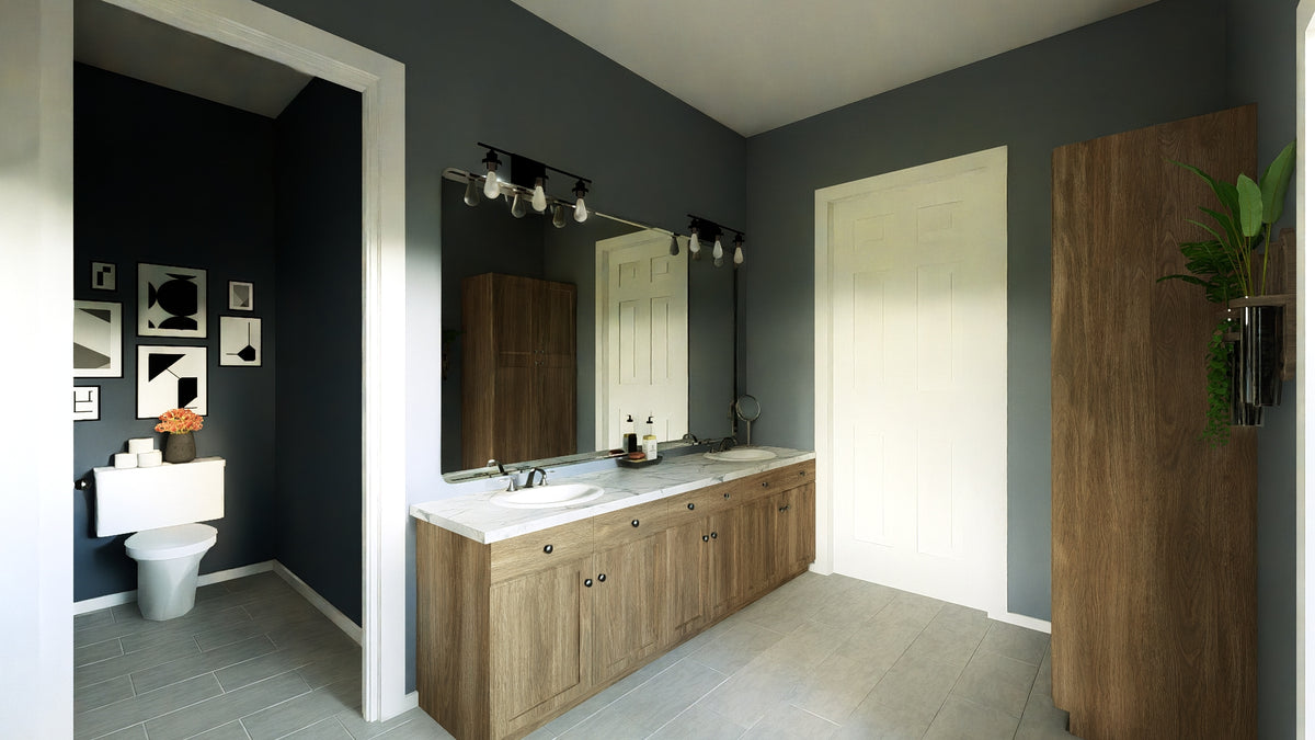 Q8100-A Barndominium House Master Bathroom, 3 Bedrooms, 2.5 Bathrooms | Plan 25201 House Plan 