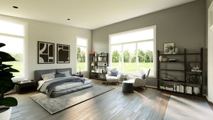 Q8100-A Barndominium House Master Bedroom, 3 Bedrooms, 2.5 Bathrooms | Plan 25201 House Plan 