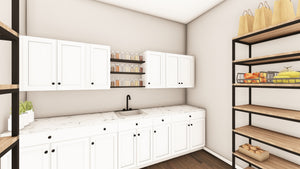Q8100-A Barndominium House Pantry, 3 Bedrooms, 2.5 Bathrooms | Plan 25201 House Plan 
