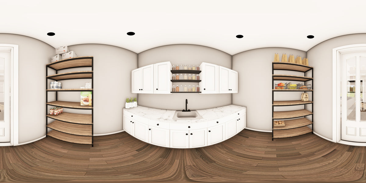 Q8100-A Barndominium House Pantry Panorama, 3 Bedrooms, 2.5 Bathrooms | Plan 25201 House Plan 