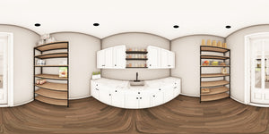 Q8100-A Barndominium House Pantry Panorama, 3 Bedrooms, 2.5 Bathrooms | Plan 25201 House Plan 