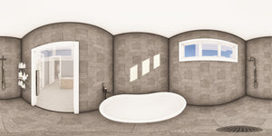 Q8100-A Barndominium House Wet Room Panorama, 3 Bedrooms, 2.5 Bathrooms | Plan 25201 House Plan 