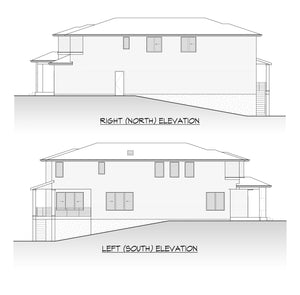 AC8184-A Modern Prairie House, 4 Bedrooms, 2.5 Bathrooms | Pepper Hill Lot 10 Right and Left Elevation