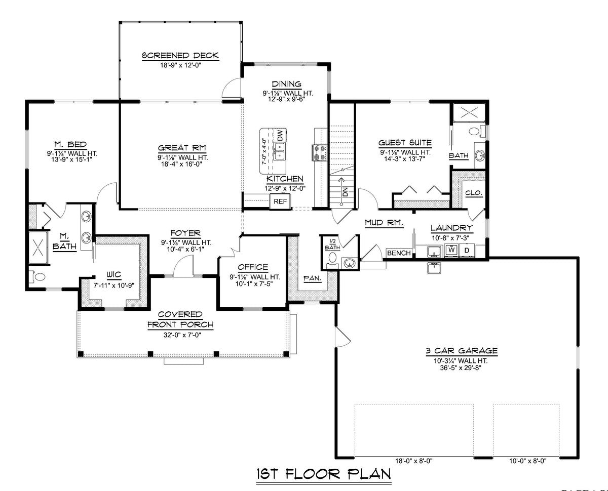 Q7459-A 25206 House First Floor Plan 2 Beds 2.5 Baths