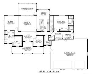 Q7459-A 25206 House First Floor Plan 2 Beds 2.5 Baths
