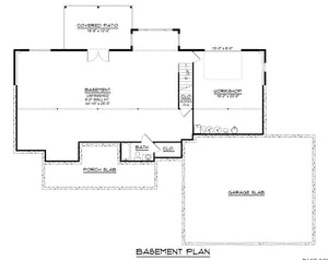 Q7459-A 25206 House Basement Floor Plan 2 Beds 2.5 Baths