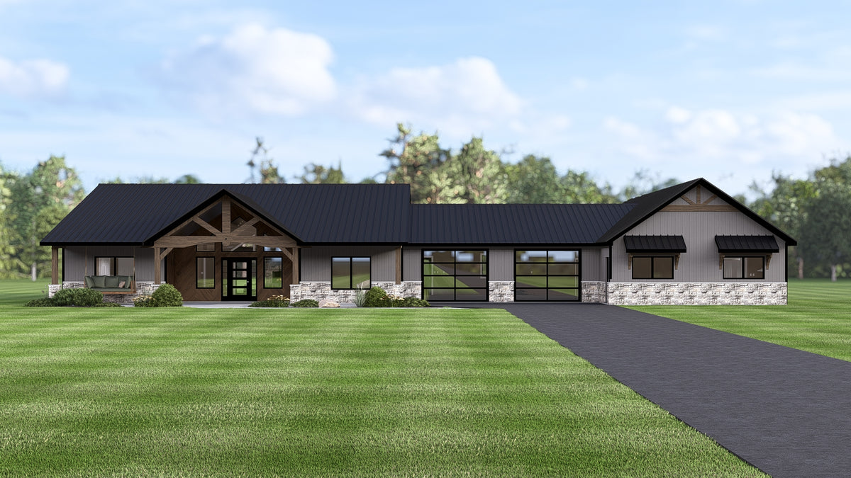 Q7472-A Barndominium House, 4 Beds, 3 Baths | Plan 25216 Exterior-1