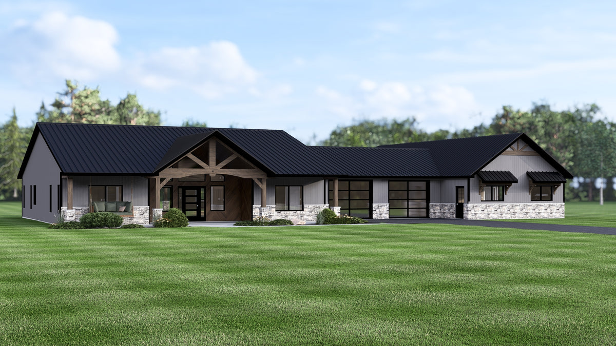 Q7472-A Barndominium House, 4 Beds, 3 Baths | Plan 25216 Exterior-3
