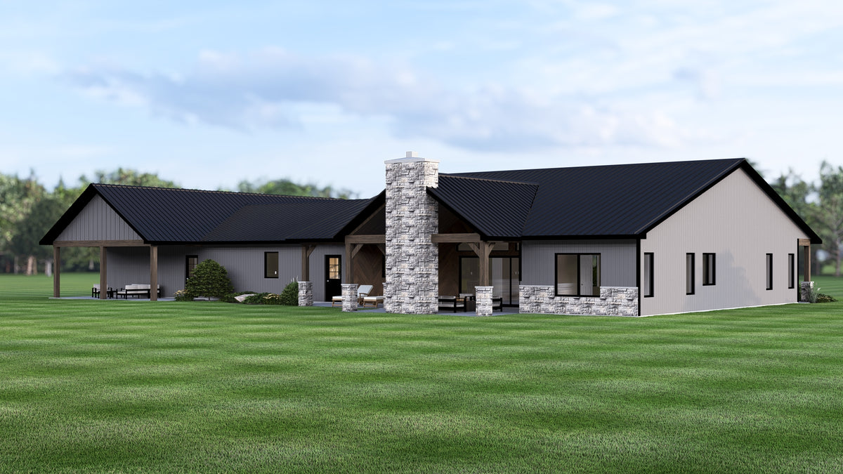 Q7472-A Barndominium House, 4 Beds, 3 Baths | Plan 25216 Exterior-4