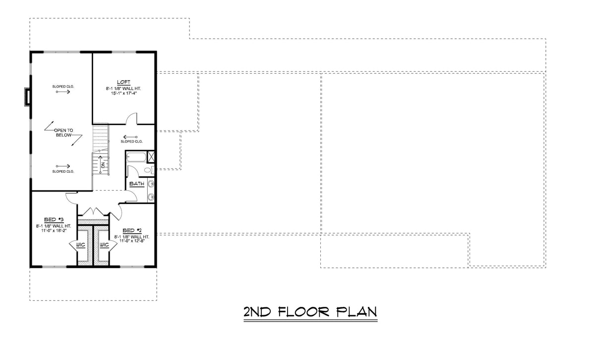 Q8051-A Modern Barndominium House Second Floor Plan, 6 Bedrooms, 4.5 Bathrooms | Plan 25271 