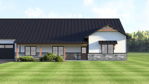 Q8051-A Modern Barndominium House, 6 Bedrooms, 4.5 Bathrooms | Plan 25271 Exterior-2