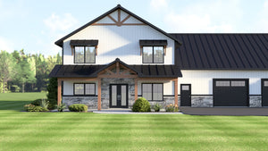 Q8051-A Modern Barndominium House, 6 Bedrooms, 4.5 Bathrooms | Plan 25271 Exterior-3