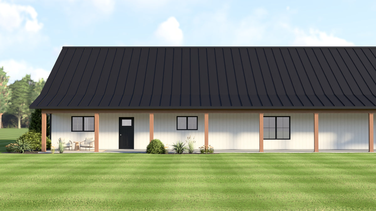 Q8051-A Modern Barndominium House, 6 Bedrooms, 4.5 Bathrooms | Plan 25271 Exterior-6