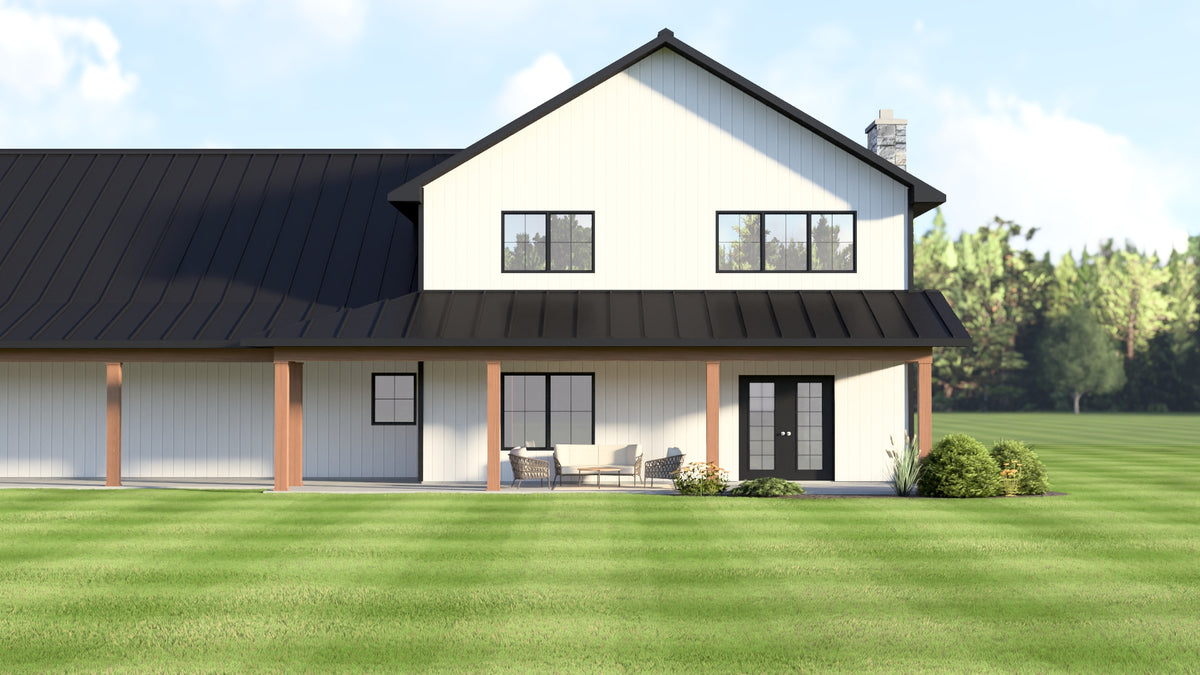 Q8051-A Modern Barndominium House, 6 Bedrooms, 4.5 Bathrooms | Plan 25271 Exterior-5