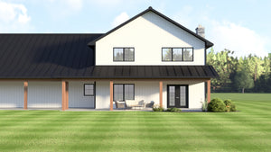 Q8051-A Modern Barndominium House, 6 Bedrooms, 4.5 Bathrooms | Plan 25271 Exterior-5