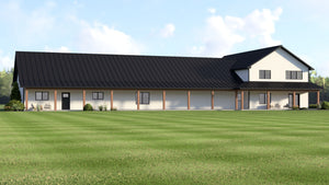Q8051-A Modern Barndominium House, 6 Bedrooms, 4.5 Bathrooms | Plan 25271 Exterior-7