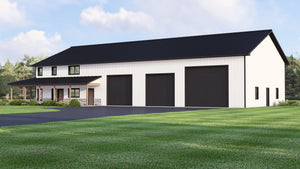 Q7786-A Barndominium House, 3 Bedrooms, 2.5 Bathrooms | Plan 25305 Exterior-2