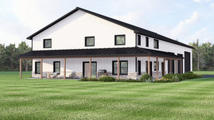 Q7786-A Barndominium House, 3 Bedrooms, 2.5 Bathrooms | Plan 25305 Exterior-3