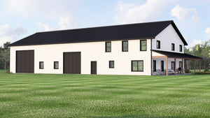 Q7786-A Barndominium House, 3 Bedrooms, 2.5 Bathrooms | Plan 25305 Exterior-4