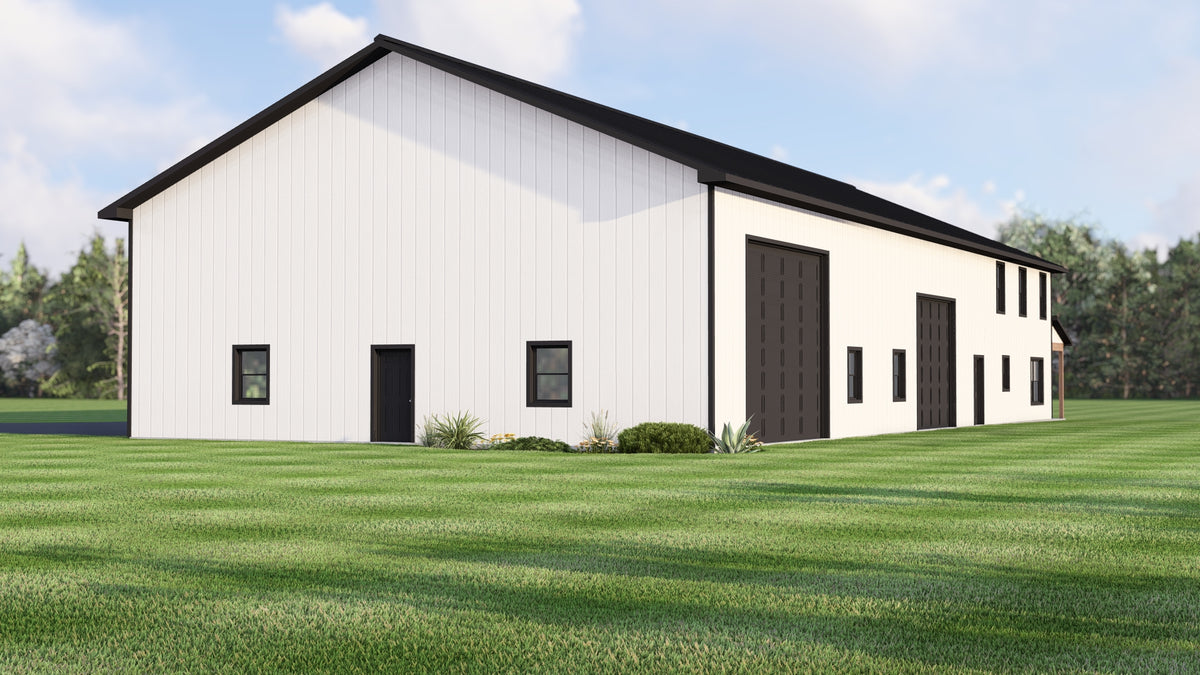 Q7786-A Barndominium House, 3 Bedrooms, 2.5 Bathrooms | Plan 25305 Exterior-6
