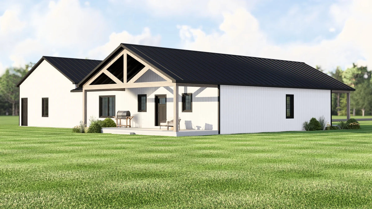 Q7626-A Modern Farmhouse, 3 Bedrooms, 2 Bathrooms | Plan 25306 Exterior-2
