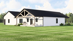 Q7626-A Modern Farmhouse, 3 Bedrooms, 2 Bathrooms | Plan 25306 Exterior-2
