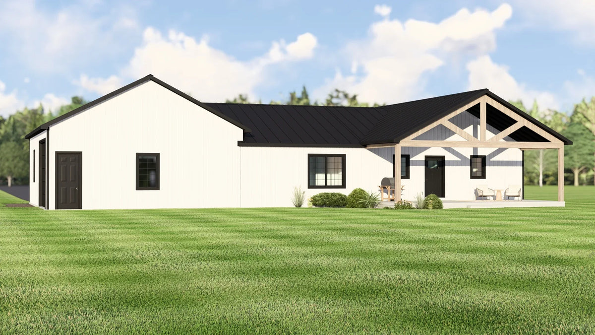 Q7626-A Modern Farmhouse, 3 Bedrooms, 2 Bathrooms | Plan 25306 Exterior-3