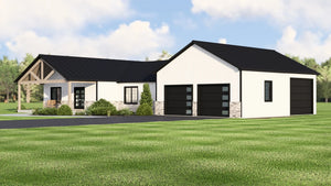 Q7626-A Modern Farmhouse, 3 Bedrooms, 2 Bathrooms | Plan 25306 Exterior-4