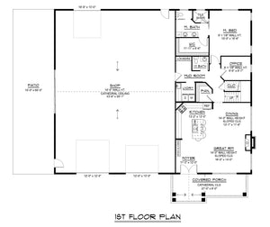 Q7437-A 25312 House First Floor Plan 4 Beds 2.5 Baths