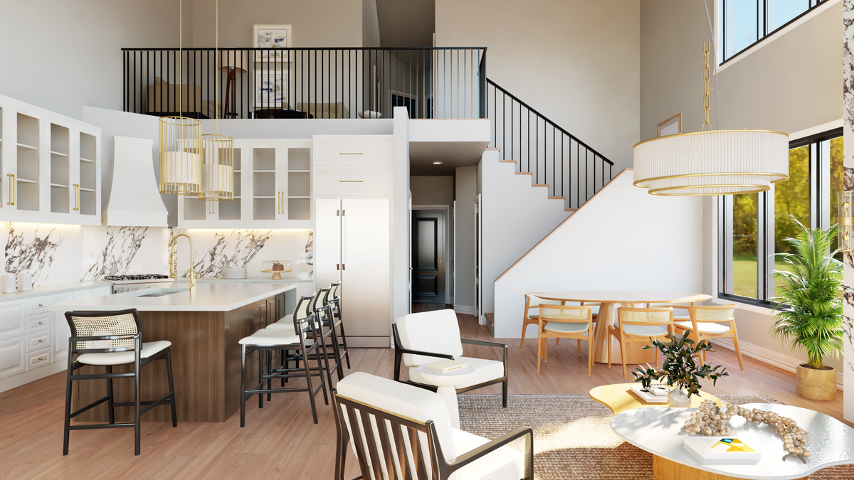 Q7437-A 25312 House Great Room, Kitchen and Dining