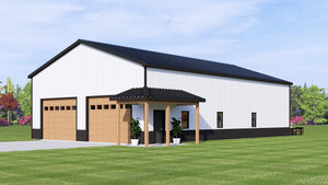 Q8446-A Barndominium House, 1 Bedroom, 1 Bathroom | 25320 House Plan Exterior-3