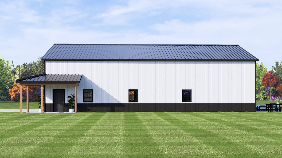 Q8446-A Barndominium House, 1 Bedroom, 1 Bathroom | 25320 House Plan Exterior-4