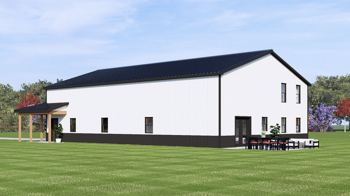 Q8446-A Barndominium House, 1 Bedroom, 1 Bathroom | 25320 House Plan Exterior-5