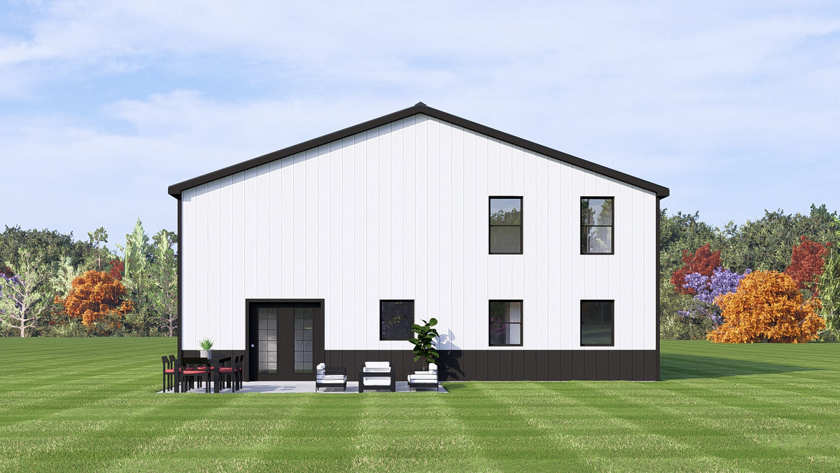 Q8446-A Barndominium House, 1 Bedroom, 1 Bathroom | 25320 House Plan Exterior-6