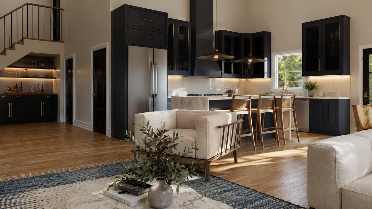 Q8446-A Barndominium House, 1 Bedroom, 1 Bathroom | 25320 House Plan Kitchen