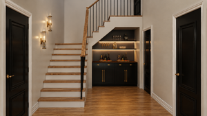 Q8446-A Barndominium House, 1 Bedroom, 1 Bathroom | 25320 House Plan Stairs