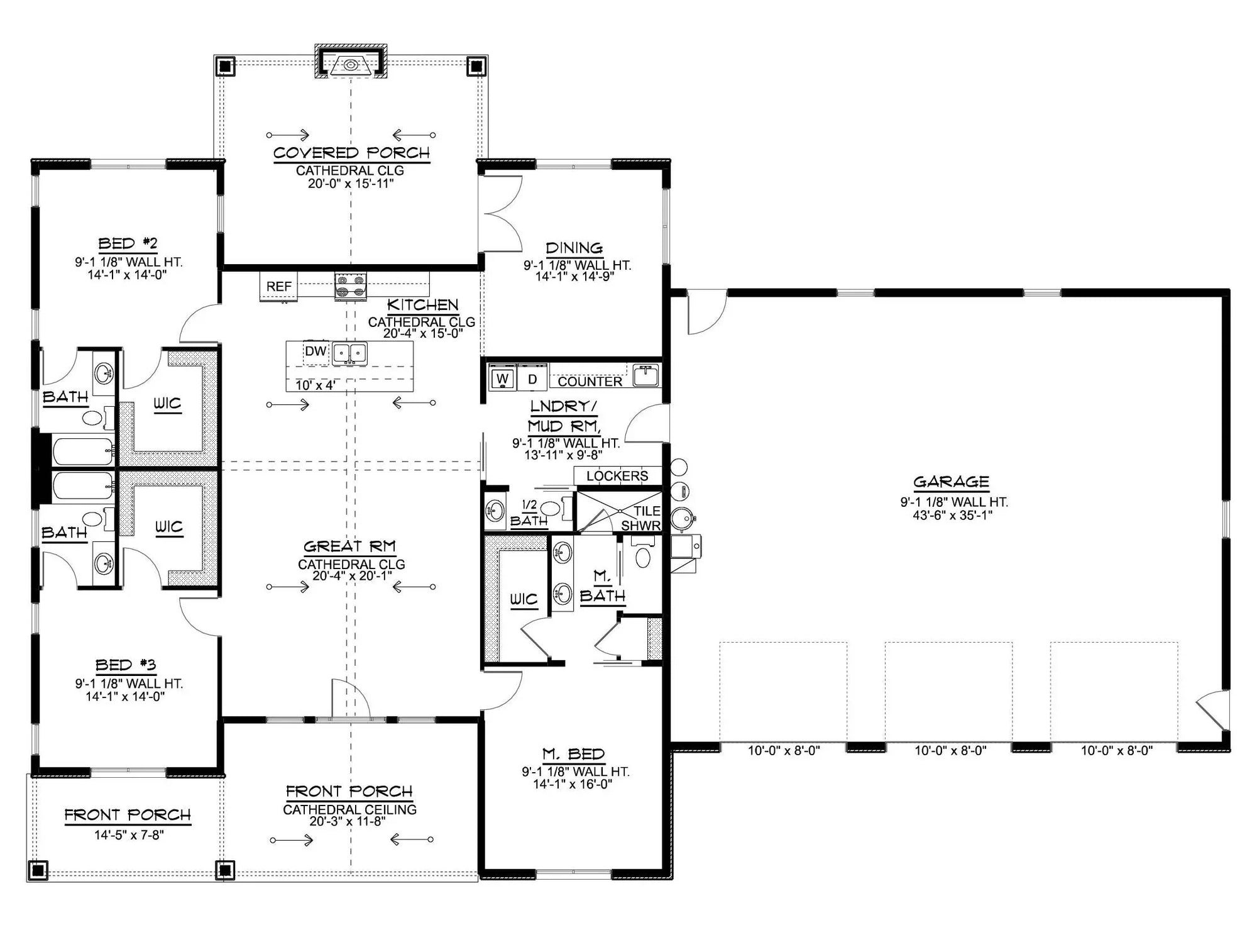 Q7566-A Modern Farmhouse First Floor Plan, 3 Bedrooms, 3.5 Bathrooms | Plan 25323 