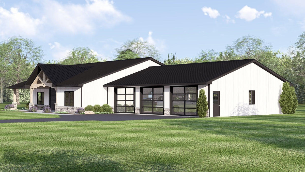 Q7566-A Modern Farmhouse, 3 Bedrooms, 3.5 Bathrooms | Plan 25323 Exterior-2