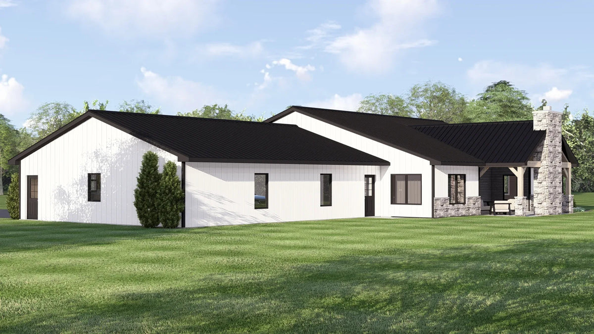 Q7566-A Modern Farmhouse, 3 Bedrooms, 3.5 Bathrooms | Plan 25323 Exterior-3