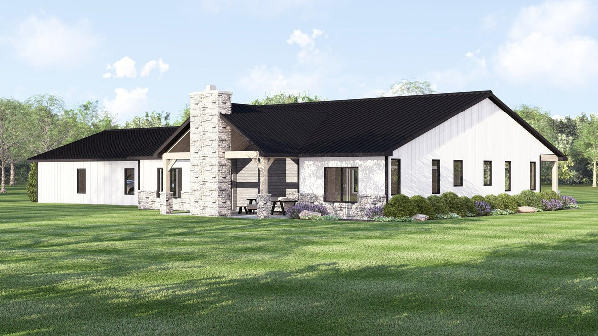 Q7566-A Modern Farmhouse, 3 Bedrooms, 3.5 Bathrooms | Plan 25323 Exterior-4