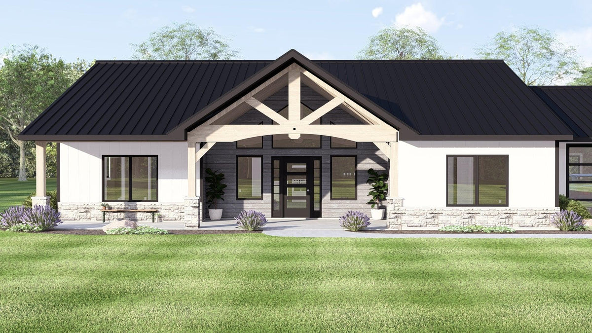 Q7566-A Modern Farmhouse, 3 Bedrooms, 3.5 Bathrooms | Plan 25323 Exterior-6