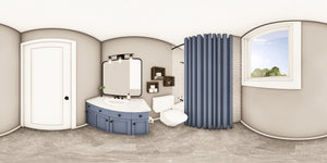 Q7566-A Modern Farmhouse Bathroom Panorama, 3 Bedrooms, 3.5 Bathrooms | Plan 25323 