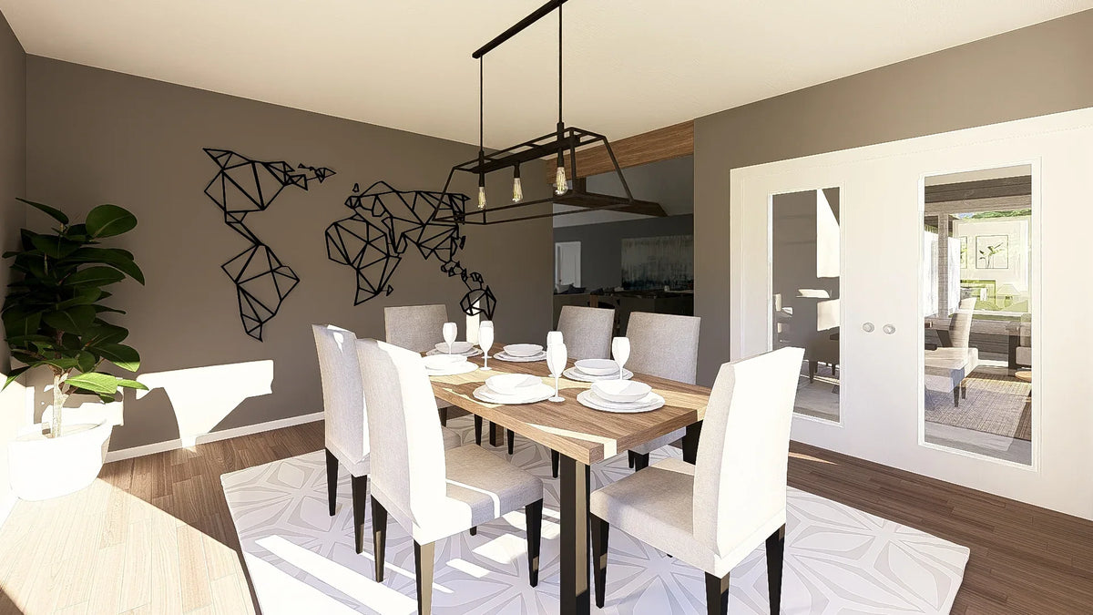 Q7566-A Modern Farmhouse Dining, 3 Bedrooms, 3.5 Bathrooms | Plan 25323 