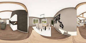 Q7566-A Modern Farmhouse Dining Panorama, 3 Bedrooms, 3.5 Bathrooms | Plan 25323 