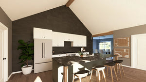 Q7566-A Modern Farmhouse Kitchen, 3 Bedrooms, 3.5 Bathrooms | Plan 25323 